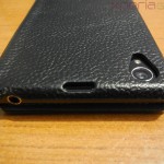 Secondary Microphone opening in Xperia Z1 Hard-shell flip Leather Case from TETDED