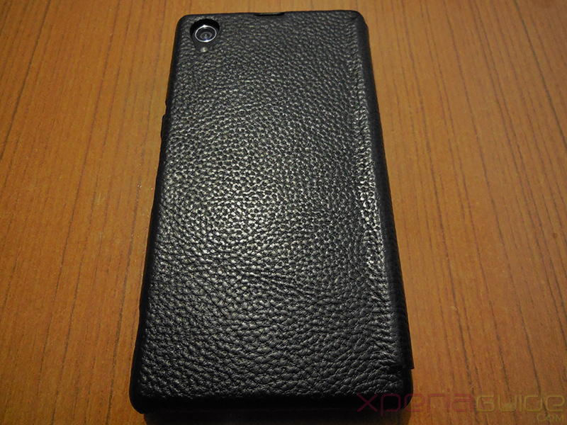 Back side of Xperia Z1 Hard-shell flip Leather Case from TETDED 