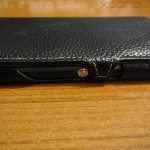 Volume rocker buttons opening in Xperia Z1 Hard-shell flip Leather Case from TETDED