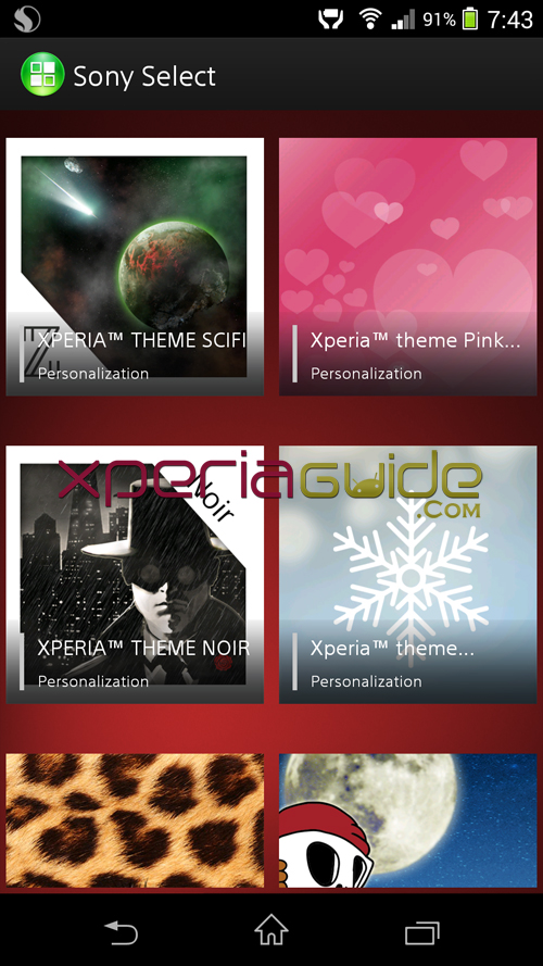 New Stock Xperia Themes