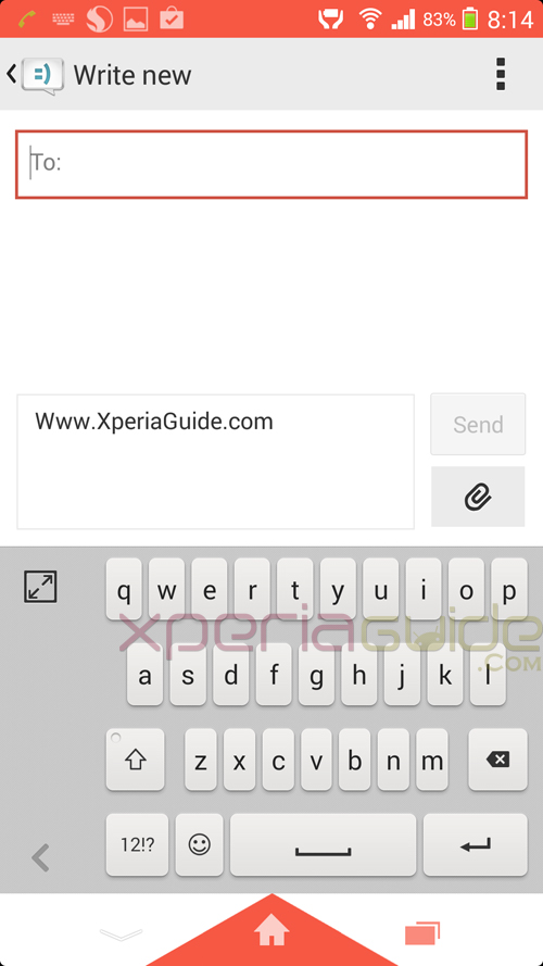Left Hand Keyboard writing option in Xperia Z1 Android 4.3 14.2.A.0.290 firmware Update