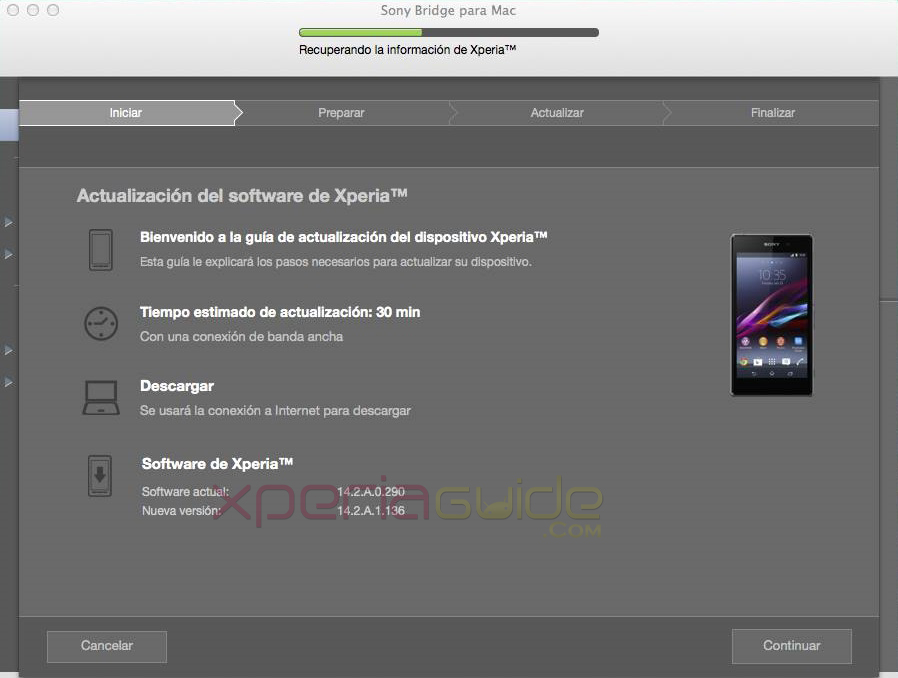 Bridge for Mac 14.2.A.1.136 firmware Xperia Z1