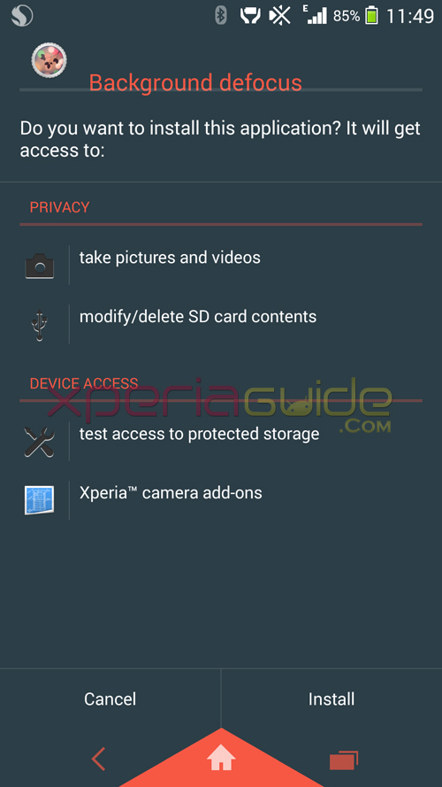 Download Xperia Z1S Background Defocus camera app apk