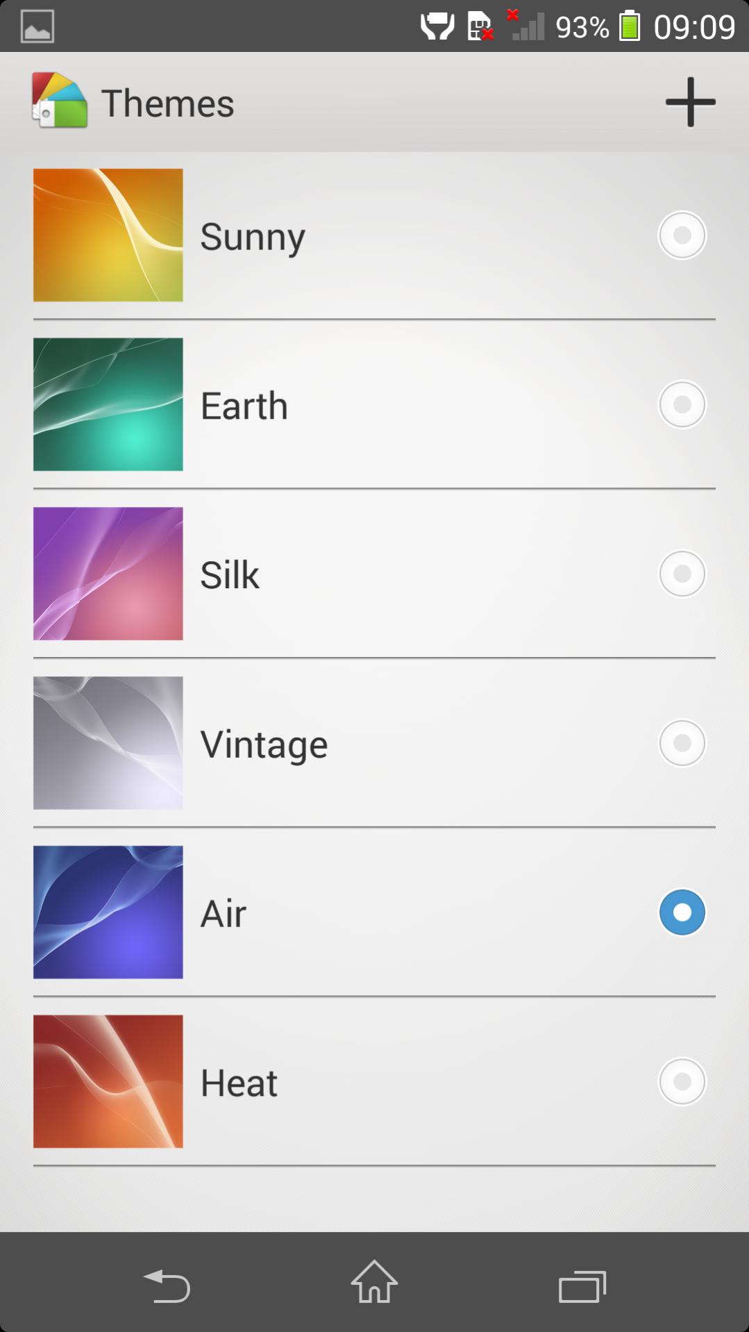 New Xperia Themes in Sony D6503