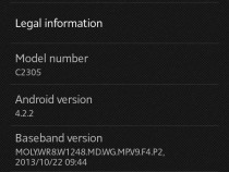Xperia C Android 4.2.2 16.0.B.2.6 firmware update About Phone screenshot
