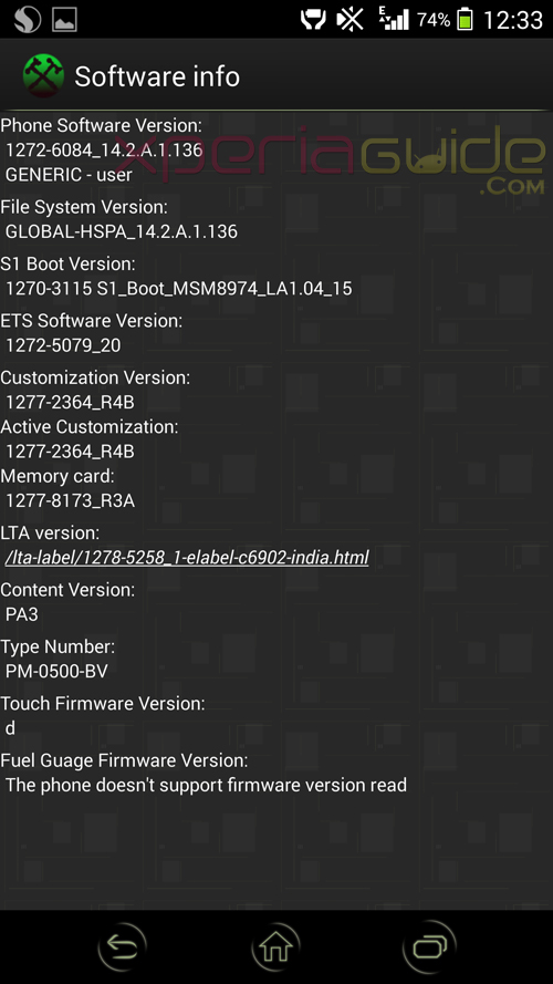 Xperia Z1 C6902 India 14.2.A.1.136 firmware