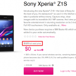 Xperia Z1S Priced at $0 down and $528 Full Retail Price on T-Mobile