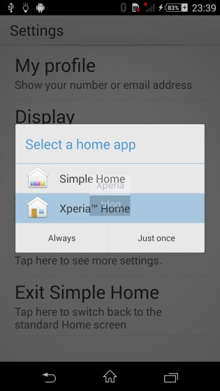 2 Home settings in Sony D6503 Android 4.4.2 KitKat Xperia UI