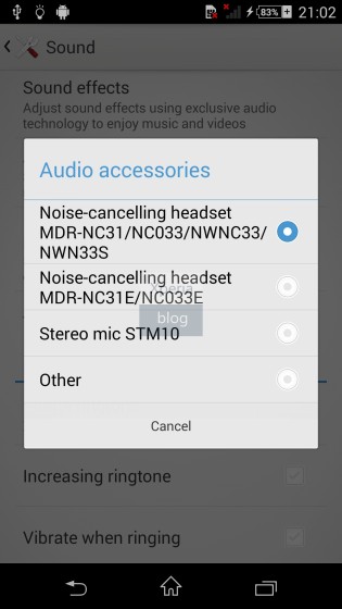 Audio Accessories option in Sony D6503 Android 4.4.2 KitKat Xperia UI
