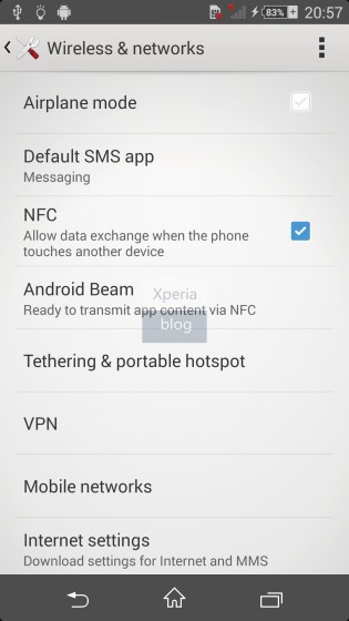 Default SMS app Change settings in Sony D6503 Android 4.4.2 KitKat Xperia UI