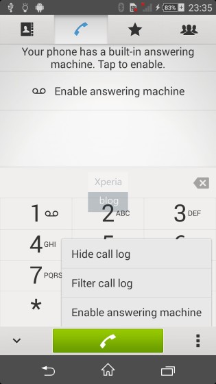 Built-in-answering Machine included in Sony D6503 Android 4.4.2 KitKat Xperia UI