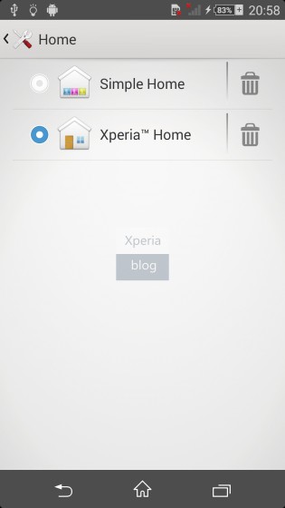 Two Home settings included in Sony D6503 Android 4.4.2 KitKat Xperia UI
