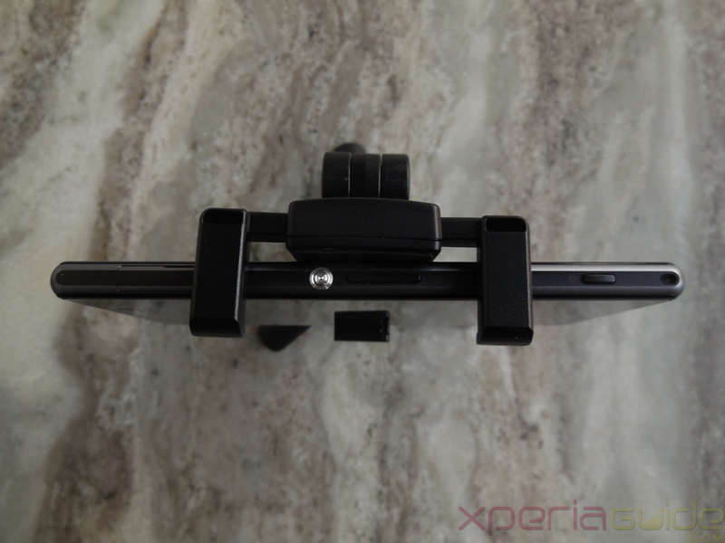 Top view of Sony Smartphone Tripod SPA-MK20M with Xperia Z1