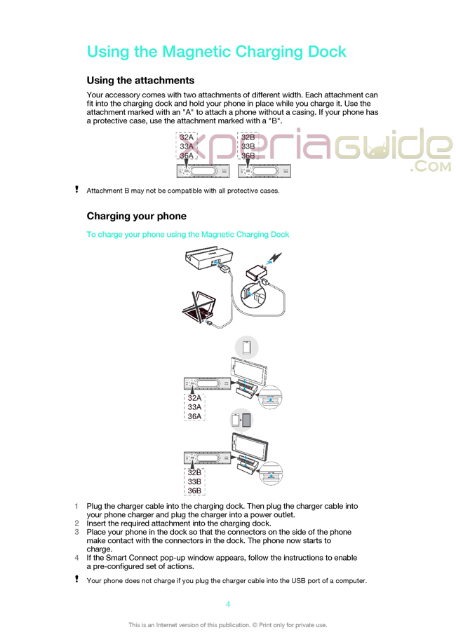 Sony Magnetic Charging Dock DK36 User Guide Manual Pdf