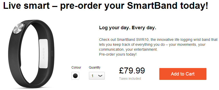 Pre-Order Sony SmartBand SWR10