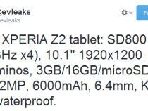 Sony Xperia Tablet Z2 Specifications