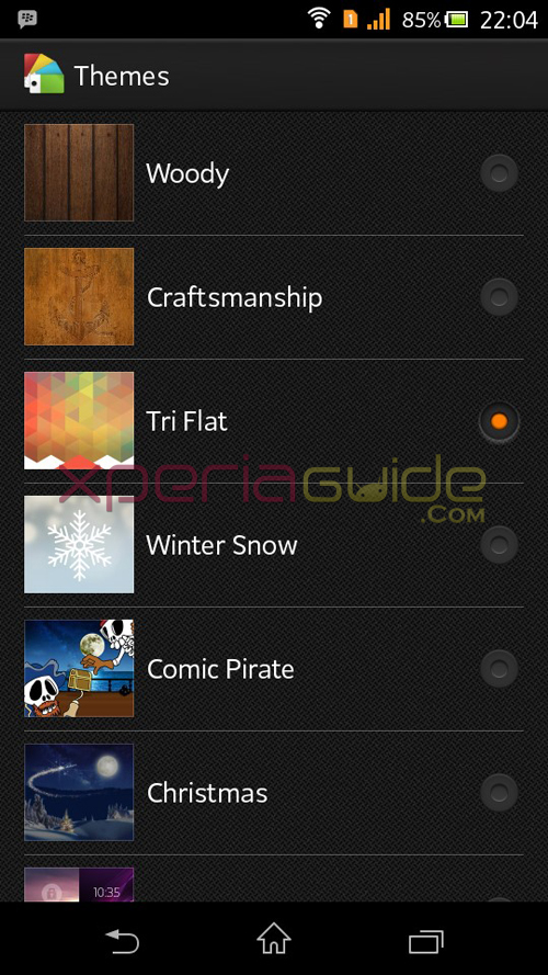 Xperia C Android 4.3 Themes