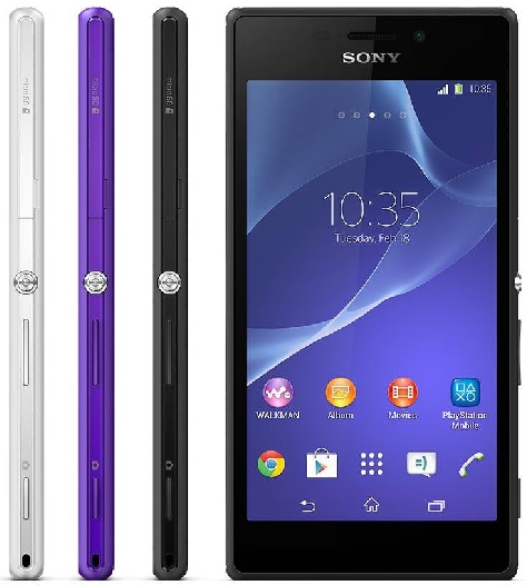 Xperia M2 Purple black White colors