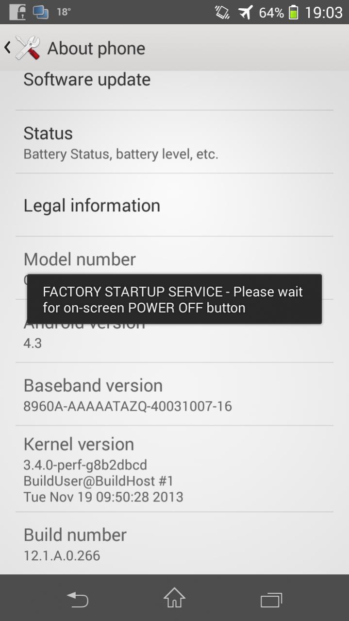 Xperia SP 12.1.A.0.266 firmware About Phone