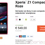 Xperia Z1 Compact shipping in Sweden, Poland, Netherlands officially from Sony Online Stores