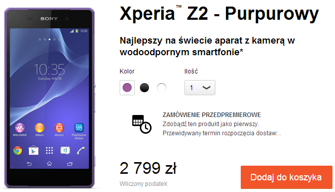 Xperia Z2 Price in Poland