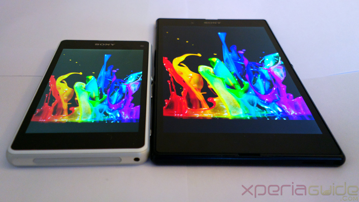 Z1 Compact vs Xperia Z Ultra Screen Display Comparison