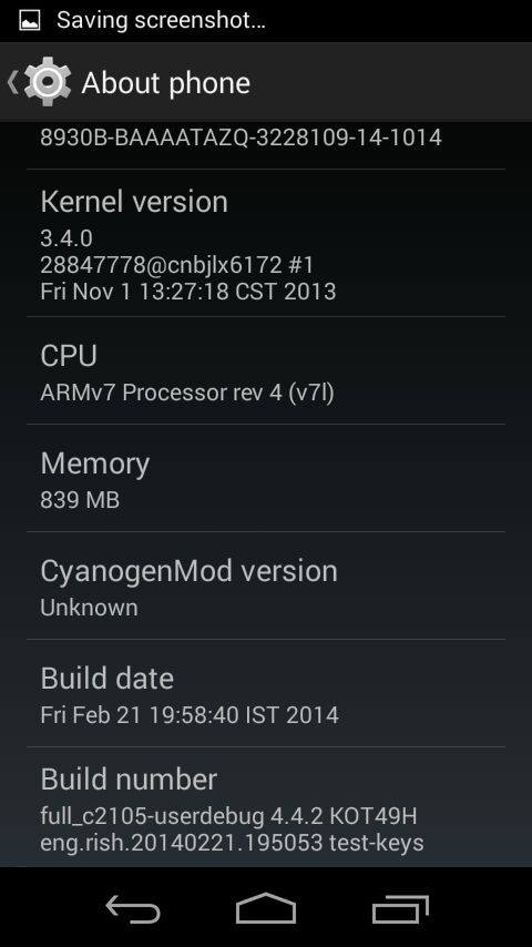 Xperia L CyanogenMod 11 About Phone
