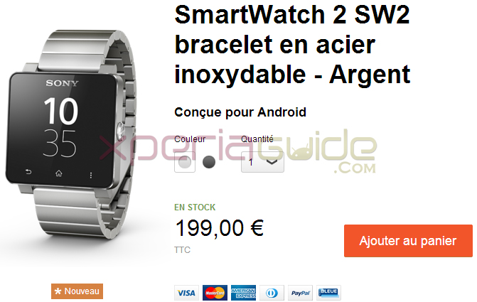 SmartWatch 2 Silver Wristband France Price