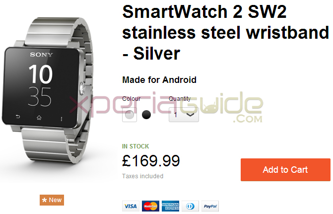 Sony SmartWatch 2 Silver wristband Price in UK