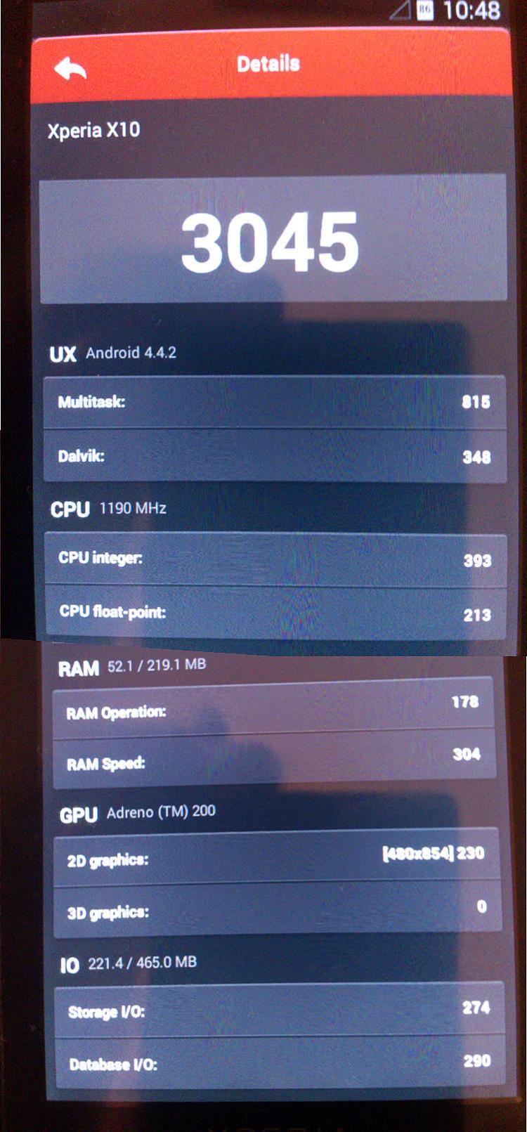 Xperia X10 KitKat 4.4.2 AnTuTu Benchmark