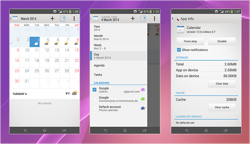 Xperia Z2 Calendar App apk