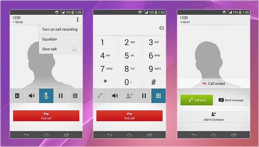 Xperia Z2 Call Phone App