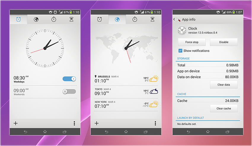 Xperia Z2 Clock App apk