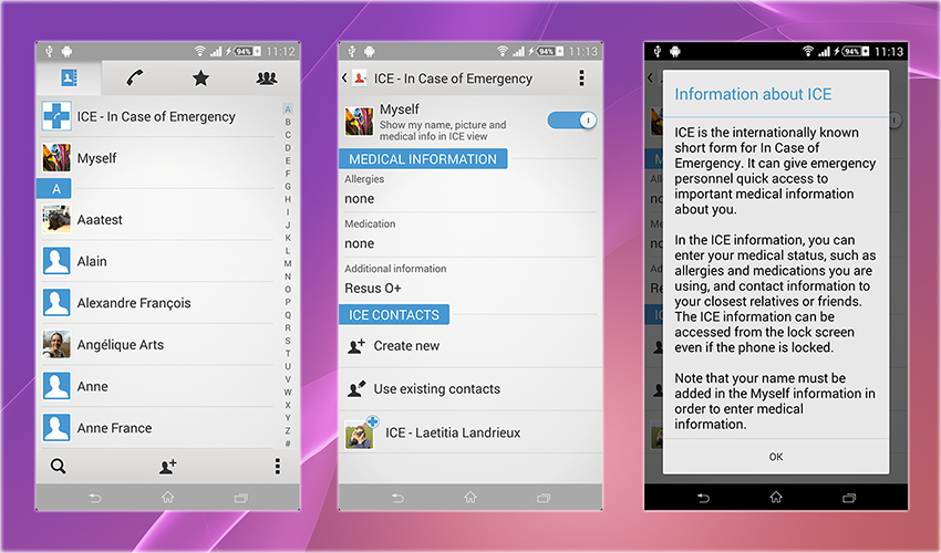 Xperia Z2 Phonebook KitKat App