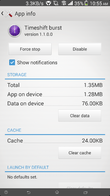 Xperia Z2 Timeshift Burst 1.1.0.0 app