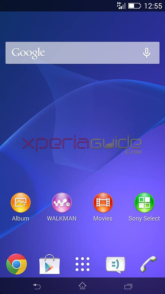 Xperia Z2 battery icon on Xperia SP