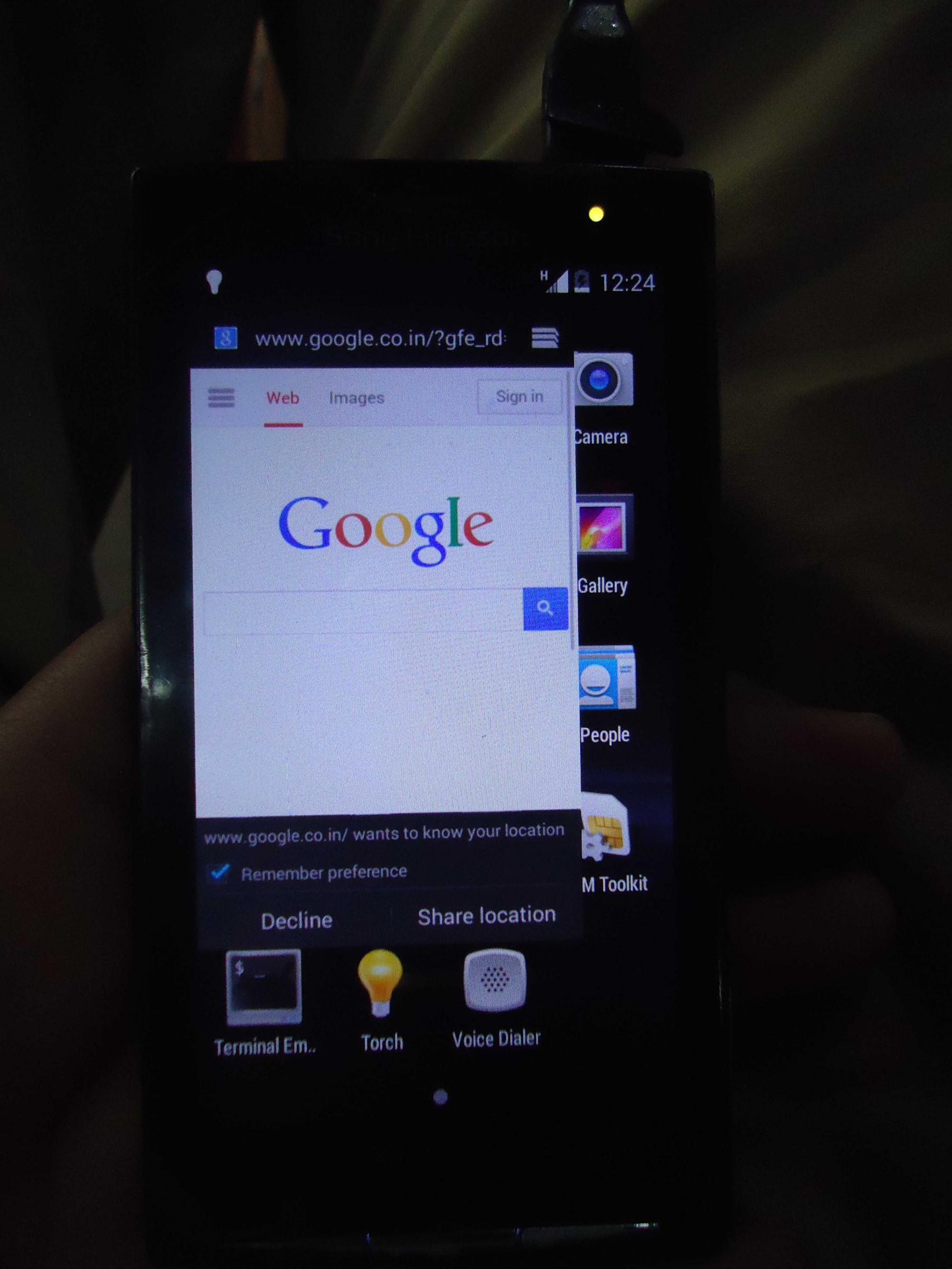 Xperia X10 KitKat 4.4.2 Browser Loads