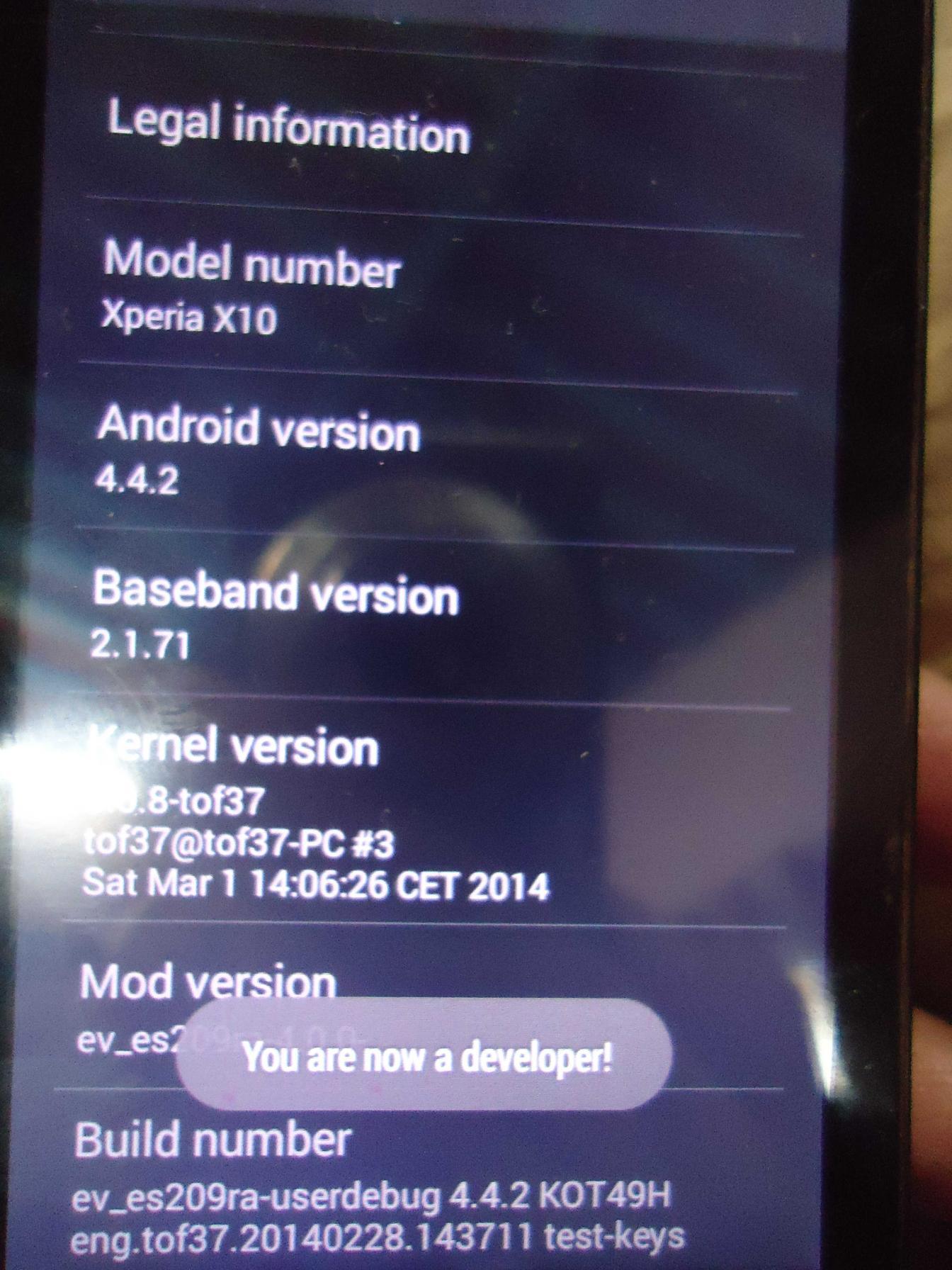 Xperia X10 KitKat 4.4.2 ROM AOSP