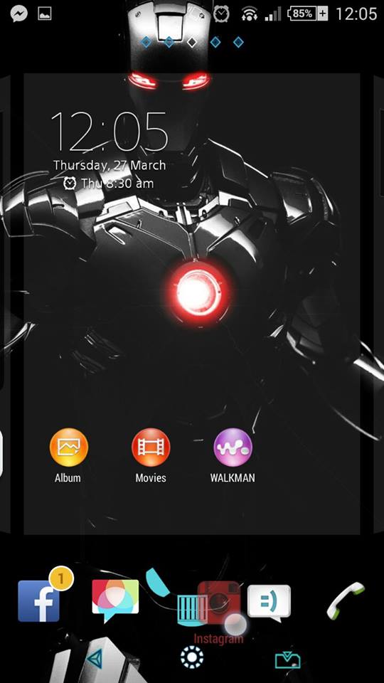 Download Xperia Iron Man theme for rooted device