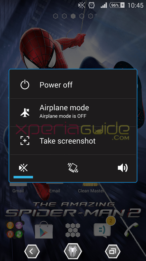 Xperia Spider Man Theme Power menu