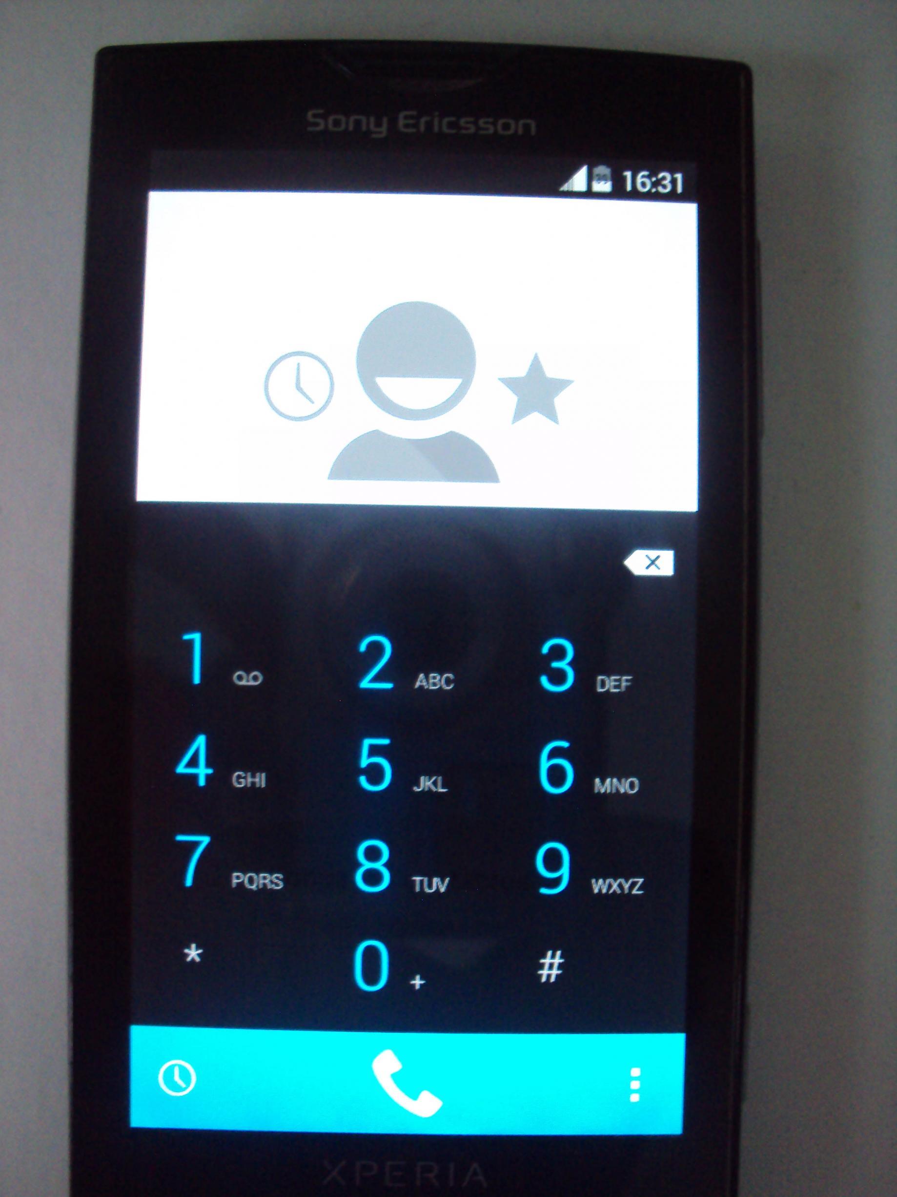 Xperia X10 KitKat 4.4.2 Phone Dialing app