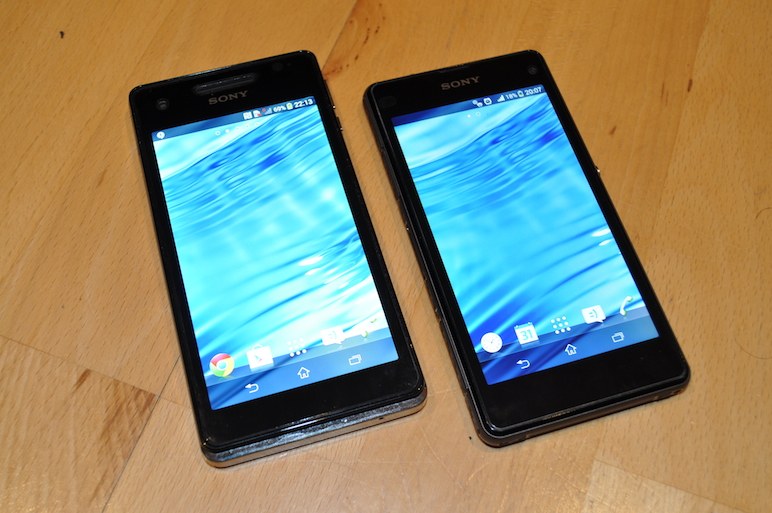 Display comparison Z1 Compact vs Xperia V