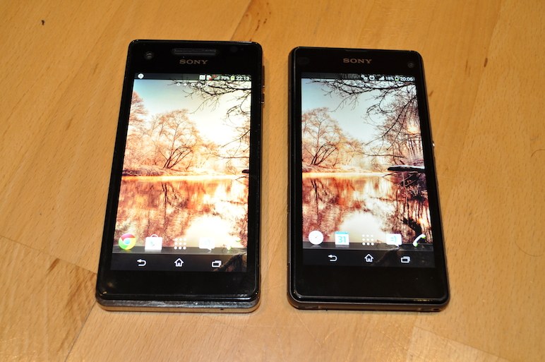 Xperia V vs Xperia Z1 Compact Display