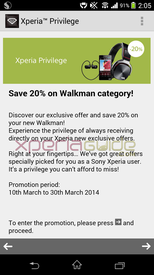 20% Discount Voucher on Walkman products