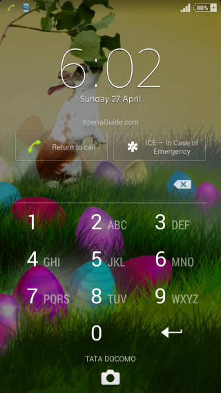 Xperia theme Easter Lockscreen