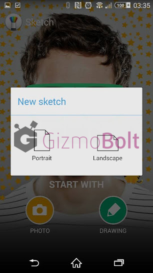 Sketch app 4.1  Landscape mode