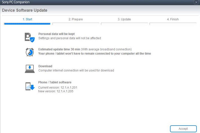 Xperia SP 12.1.A.1.205 firmware PC Companion