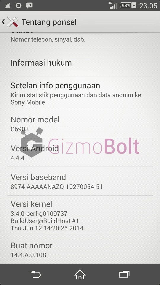 Xperia Z1 14.4.A.0.108 firmware update