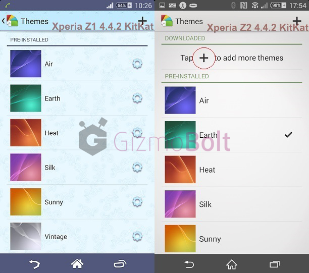 Xperia Z2 New Xperia theme picker