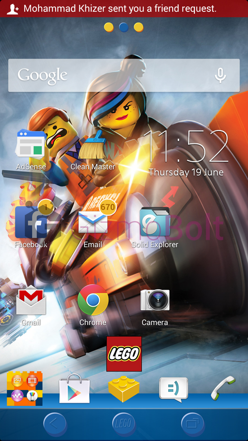 Xperia LEGO MOVIE homescreen wallpaper